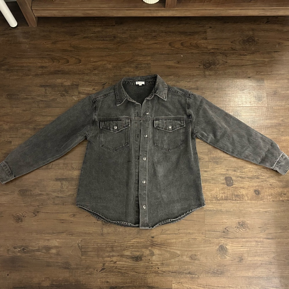 Altered State Gray Denim Button-Up Jacket